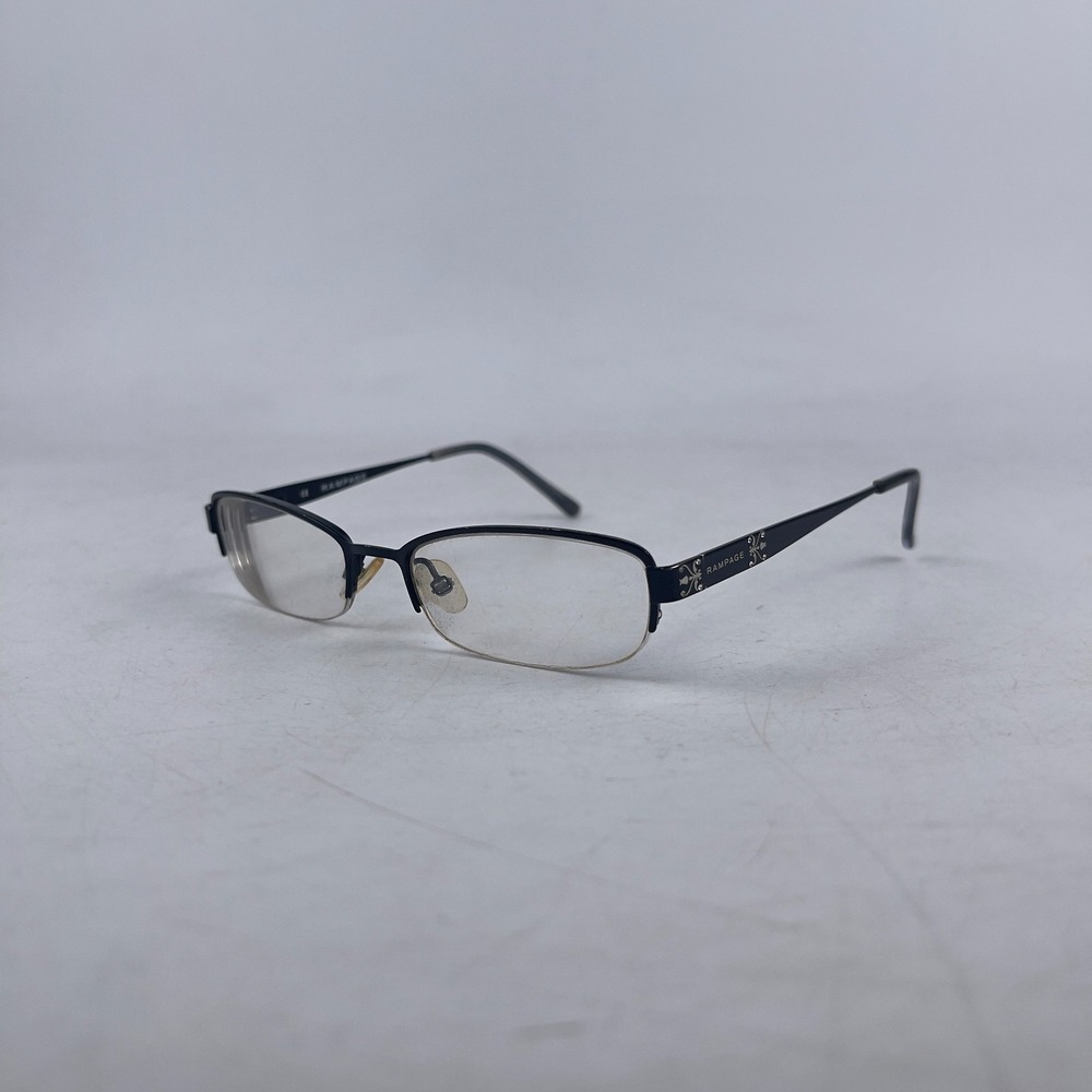 Rampage R 123 Women Eyeglasses Frame Black Metal Rectangle Half Rim 50-17-135 mm